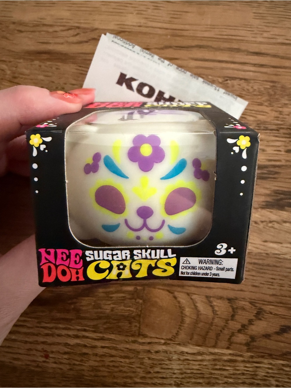 Authentic Sugar Skull Cats Toy - White with Purple Accents